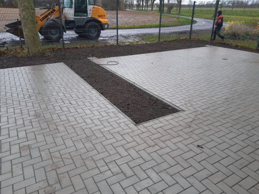 Pflasterung eines Parkplatzes